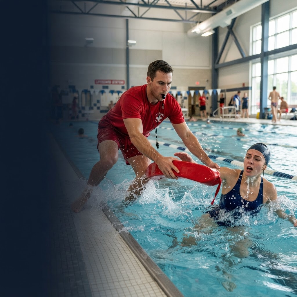 Lifeguard performing a water rescue