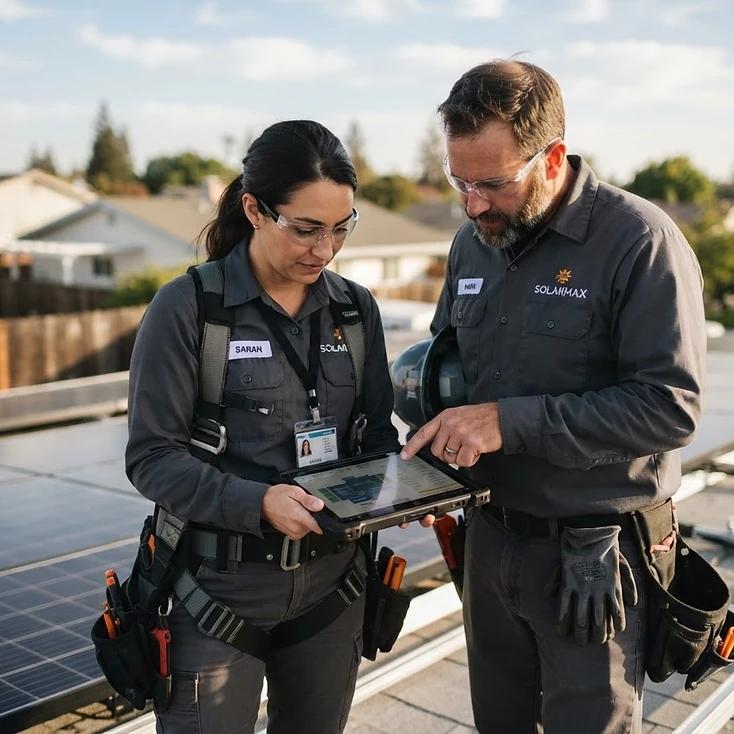 2E Electrical electricians on a residential solar install