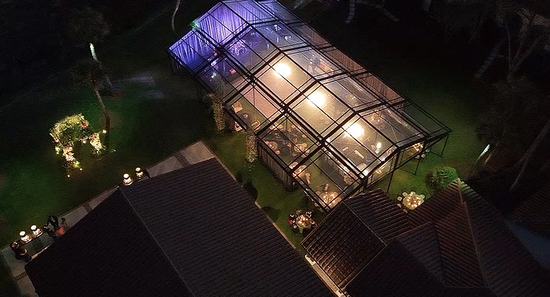 Tented wedding reception