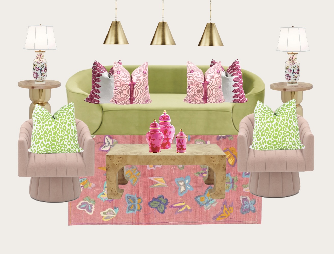 A mood board composed in the Beachview Design Studio
