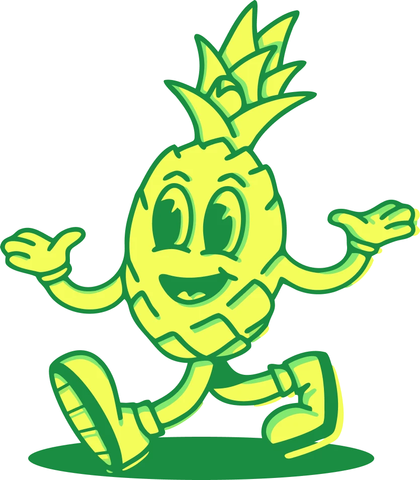 Mascote abacaxi Piny