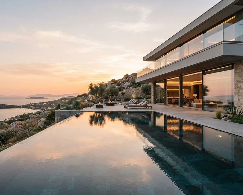 Luxury villa at golden hour