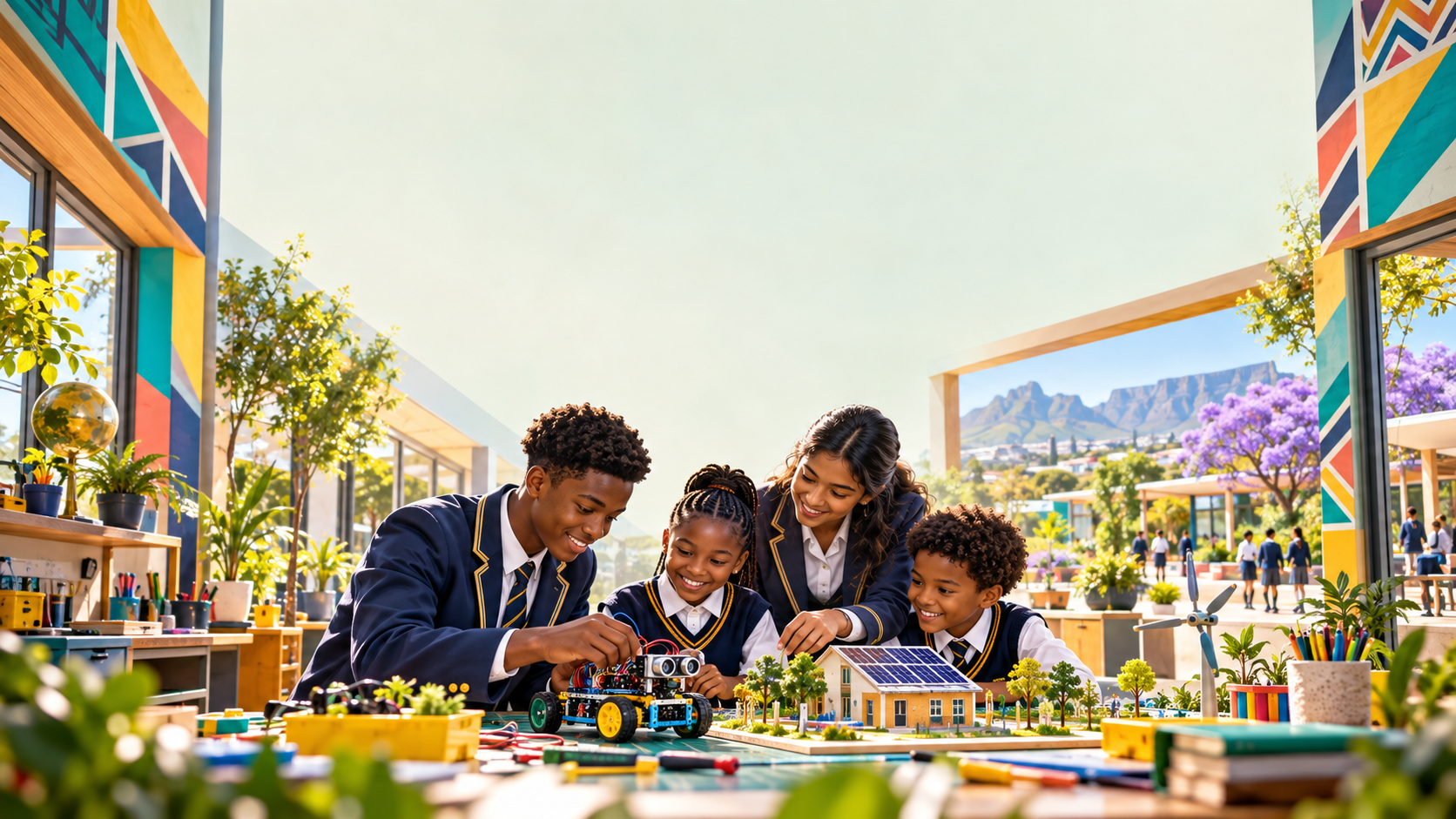 Learners building with robotics and solar models