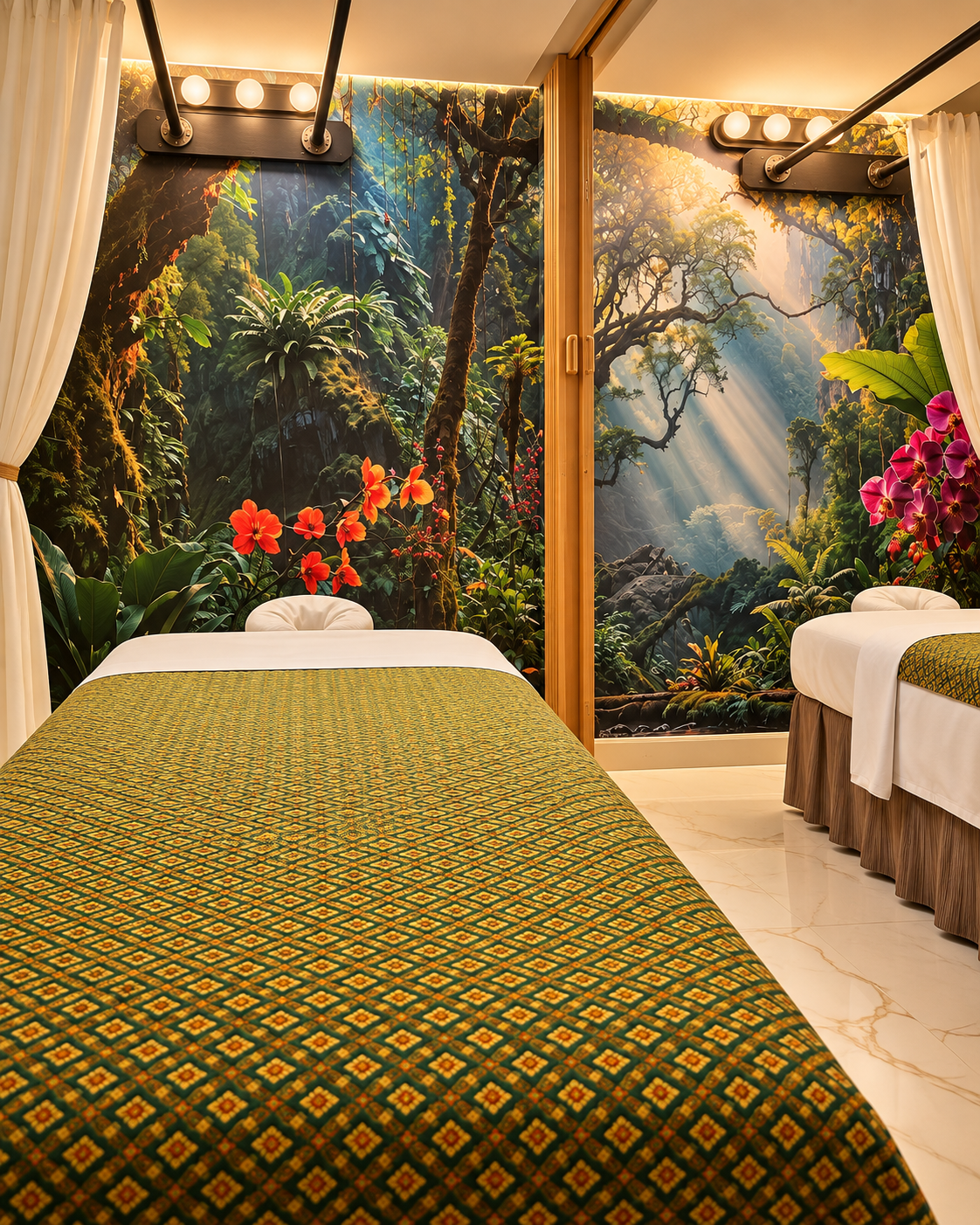 Jungle mural treatment room