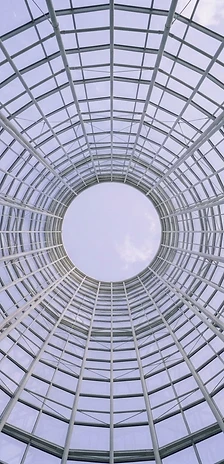 Atrium geometry looking toward the sky