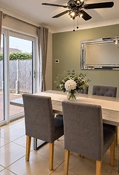 The Oakwood dining room with garden doors
