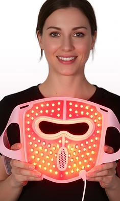 Macro dei diodi LED della maschera BMSkin dietro lente smerigliata