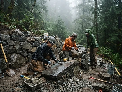 Renton · Stone Retaining Build