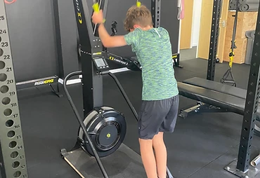 Crew42 member training on the SkiErg