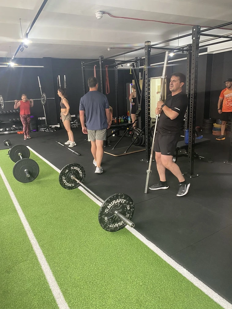 Coached small group training at the racks, Crew42 Crosby