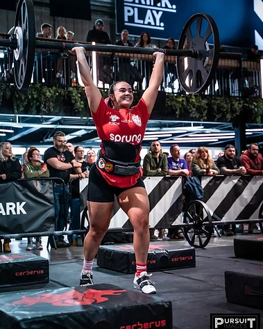 Millie, coach and World's Strongest Woman under 23, training at Crew42