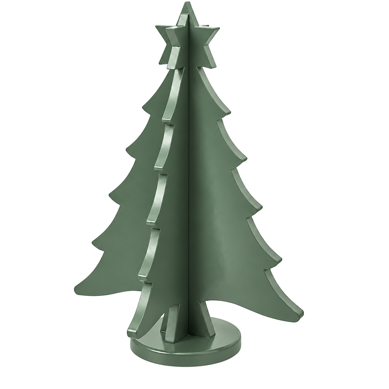 Christmas Sage hand-painted paint-grade HDF Christmas tree with star topper