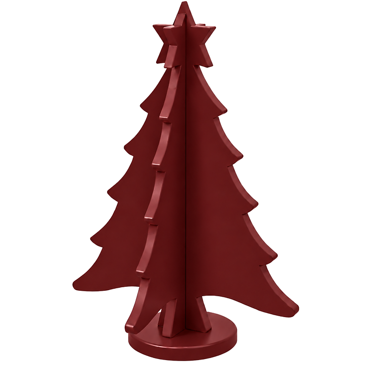 Winterberry Wine hand-painted paint-grade HDF Christmas tree with star topper