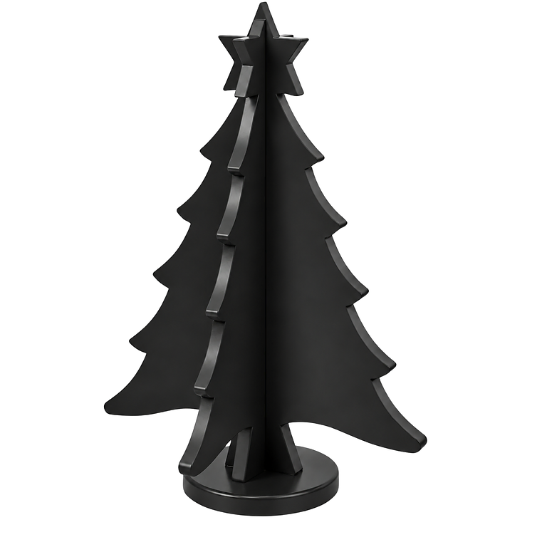Night Before Christmas hand-painted paint-grade HDF Christmas tree with star topper
