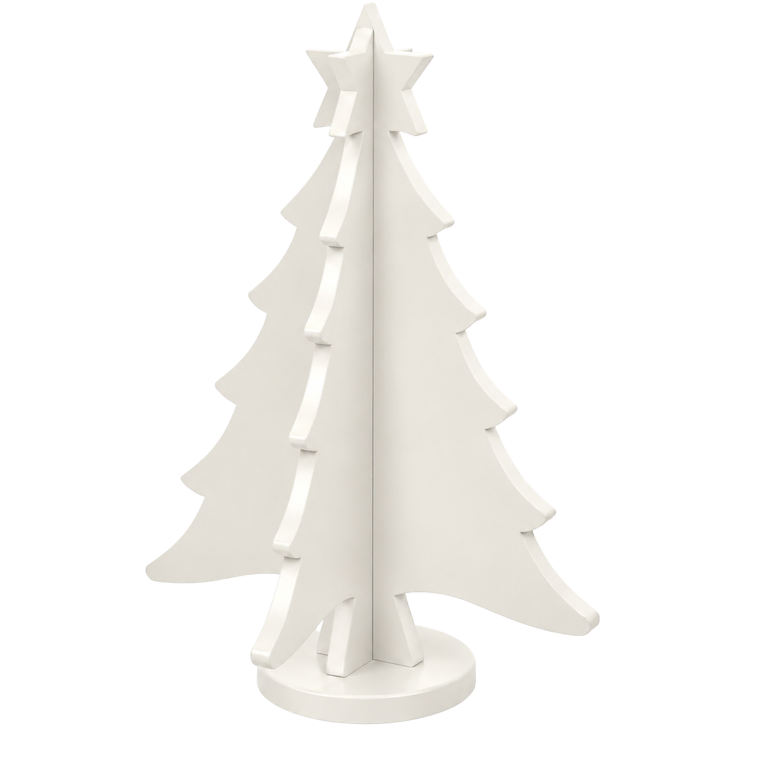 Winter White hand-painted paint-grade HDF Christmas tree with star topper
