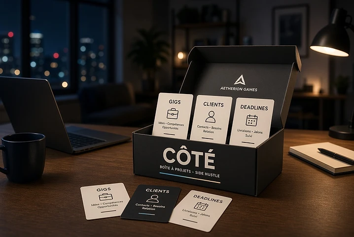 Jeu de cartes personnalisé pour la sensibilisation en entreprise Équipe travaillant avec un jeu de cartes formation sensibilisation entreprise