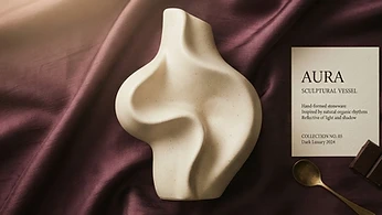 Editorial image — elegant flat-lay still life in plum and gold