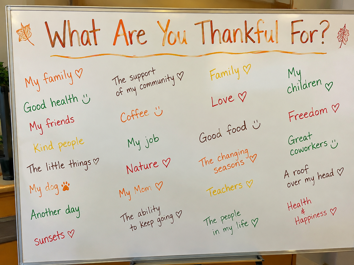 What are you thankful for interactive whiteboard with community responses