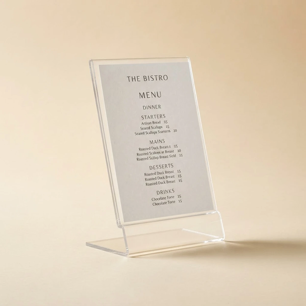 Clear Acrylic L-Stand Menu Holder — view 1