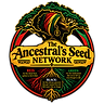 The Ancestral's Seed Network logo: a woman wearing an Ankh earring in front of an ancestral tree, with a gold banner and red, black, and green roots reading for the blood that spilled in 1619-1865, for the motherland that never left us even though we did, and for the African ancestry that got warped for over 400 years that we forgot