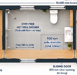 The Independence bathroom plan drawing