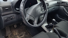 Driver side front interior before detailing at GetRight Detailing in South Hackensack NJ