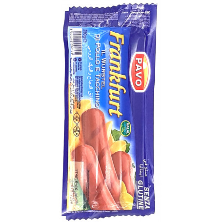 Pavo Sausages 250g x24
