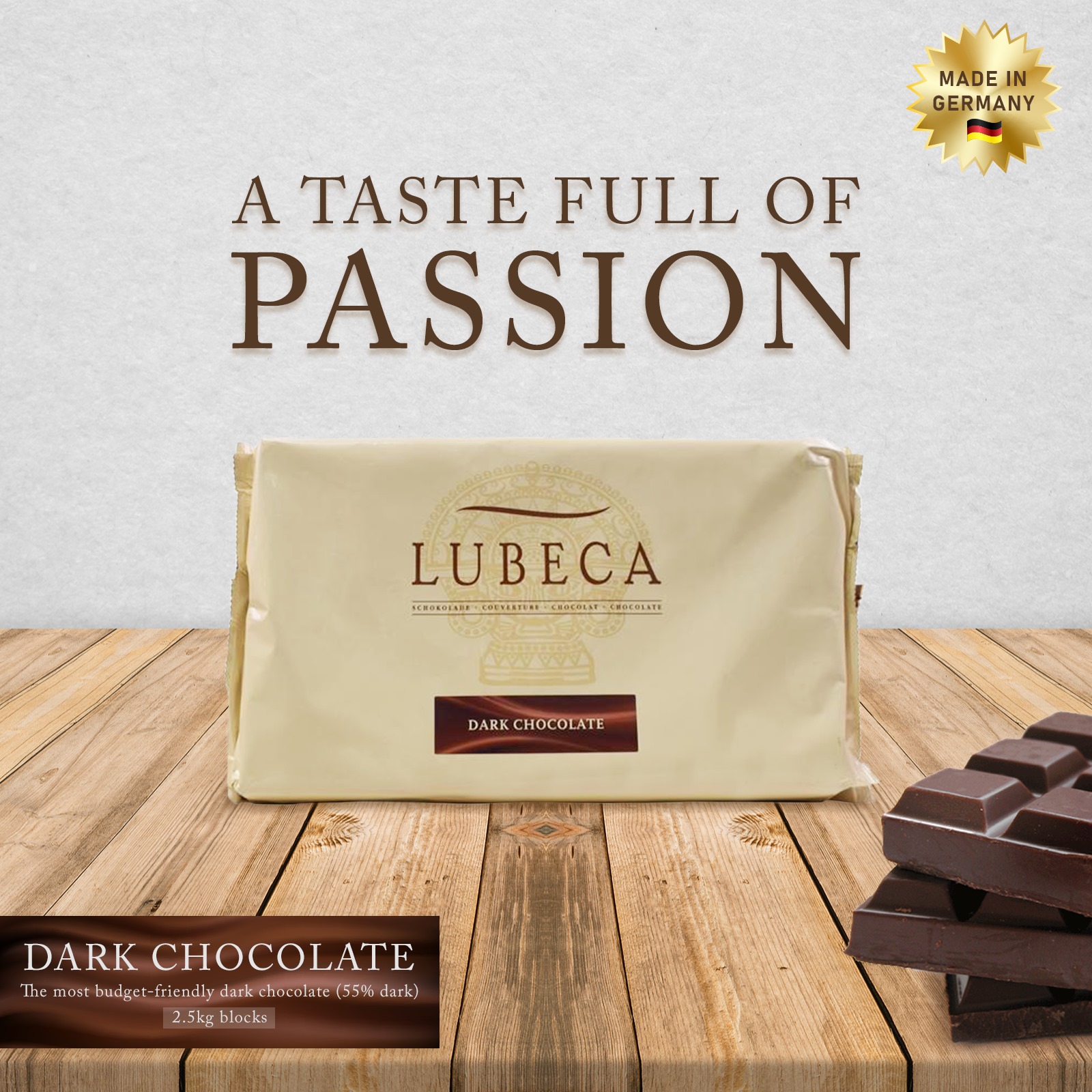LUBECA Dark Chocolate 60% 2.5kg