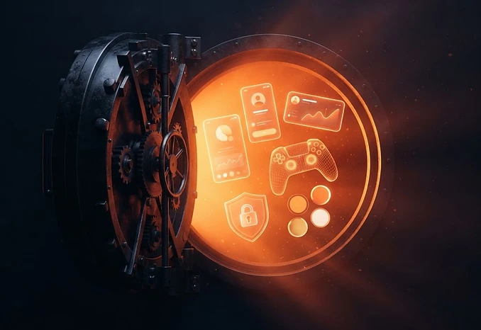 The Prompt Vault opening with glowing app interfaces inside