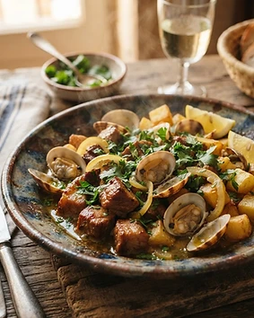 Carne de Porco à Alentejana