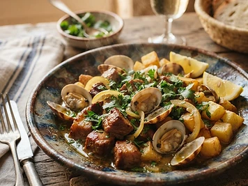 Carne de Porco à Alentejana