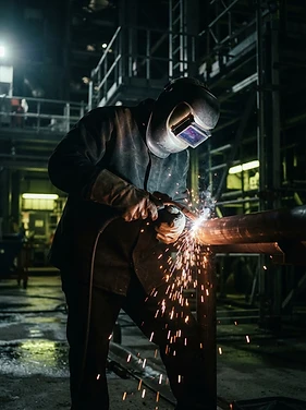 Industrial craft worker in action
