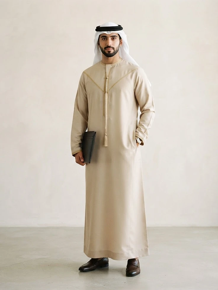 Champagne Embroidered Kandoora