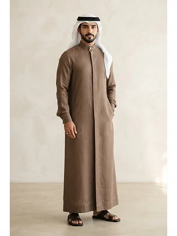 Mocha Linen Kandoora
