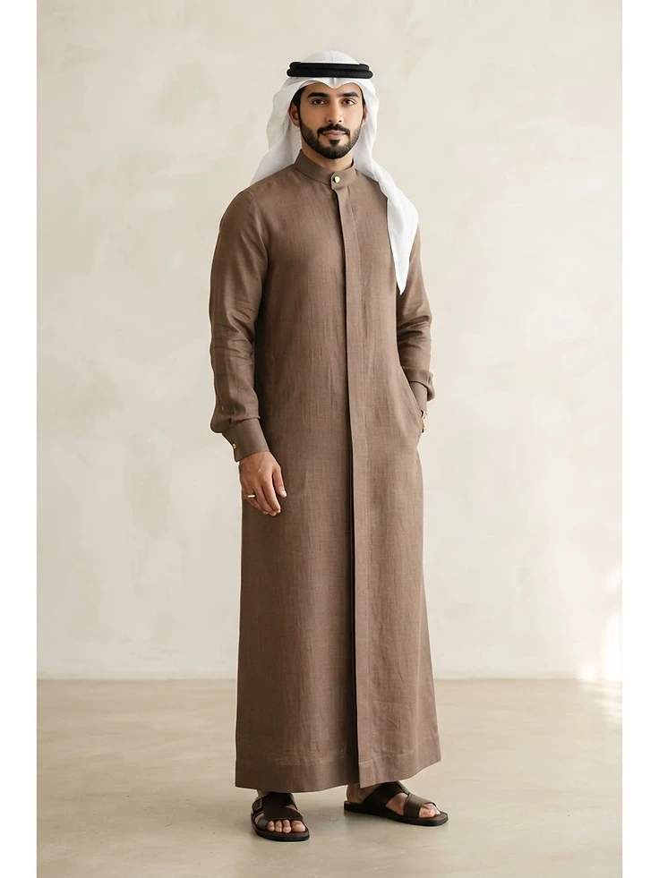 Mocha Linen Kandoora