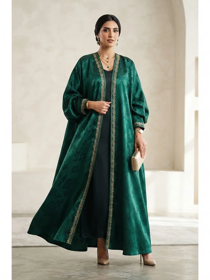 Yasmin Floral Jacquard Abaya