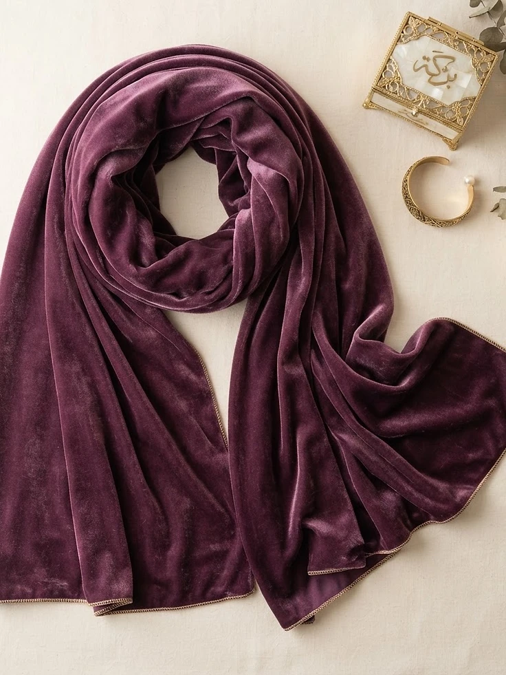 Plum Velvet Hijab