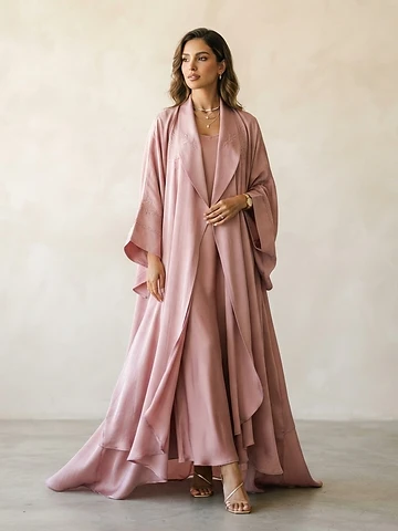 Amal Open-Front Kimono Abaya