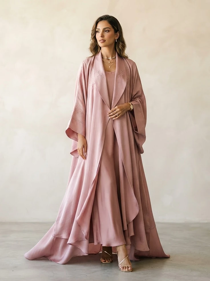 Amal Open-Front Kimono Abaya