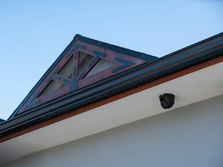 CCTV security camera professionally installed on a Hamilton area home