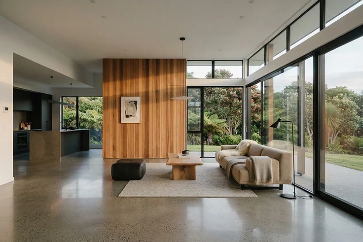 Interior of a contemporary New Zealand architectural new build