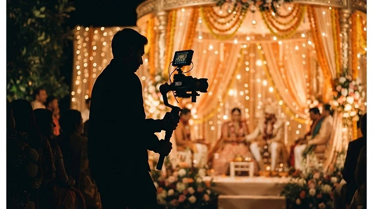 A remote venue walkthrough, sent to the couple · Illustrative image — real photography to follow