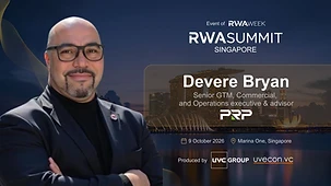 Devere Bryan speaking at RWA Summit Singapore