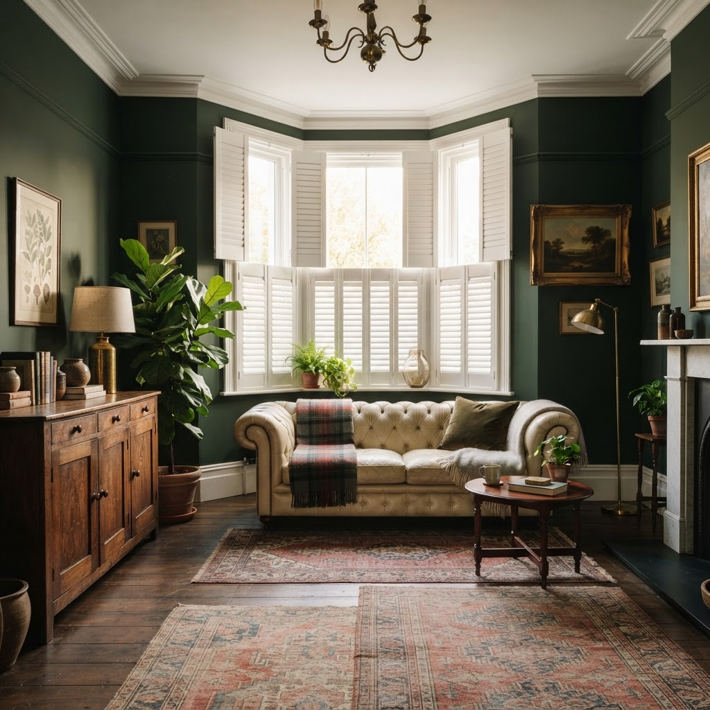 Tier-on-tier shutters for a period terrace — plantation shutters fitted in Stroud