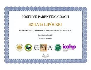 Lipóczki Szilvia – Positive Parenting Coach tanúsítvány