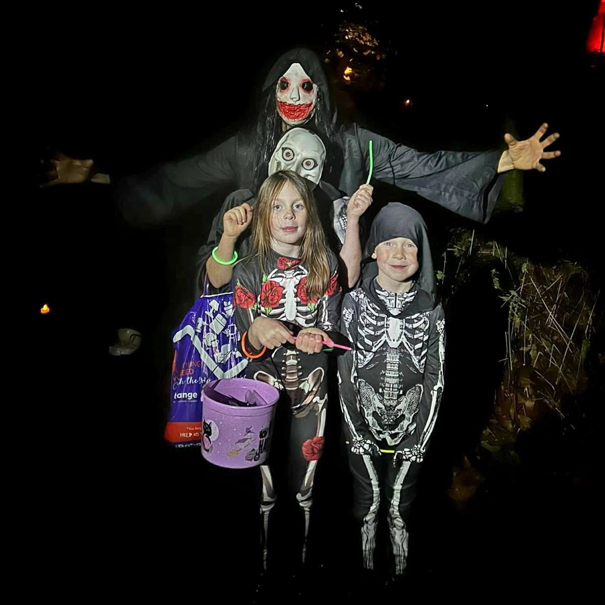 Children in Halloween costumes