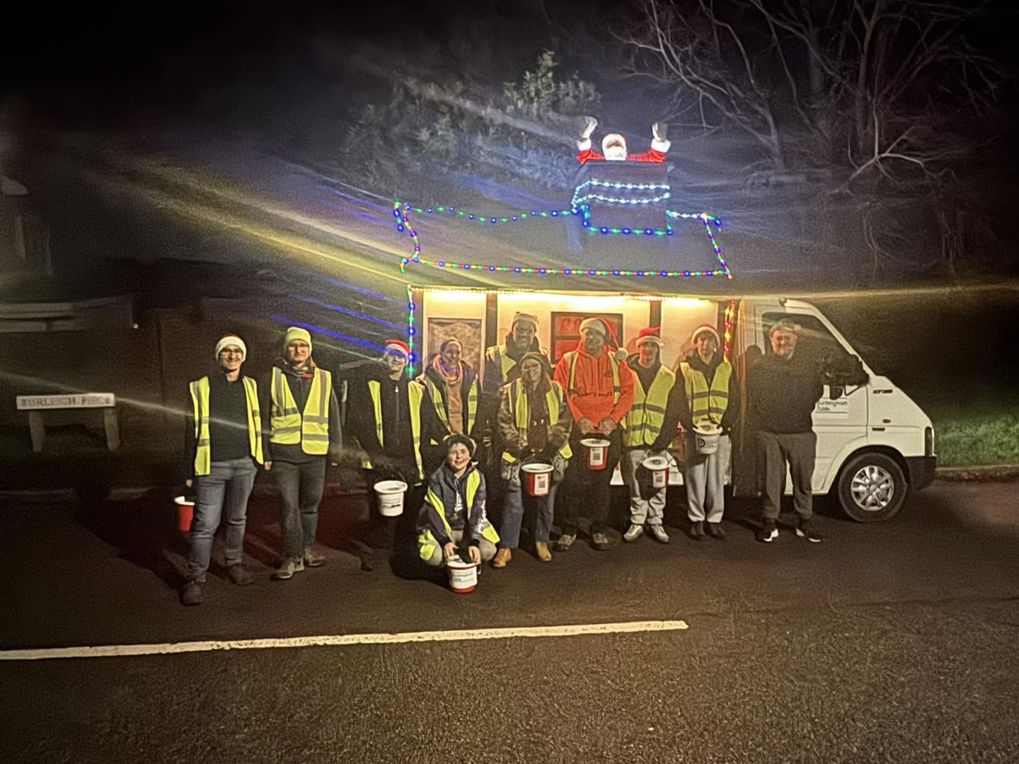 Santa sleigh charity collection night