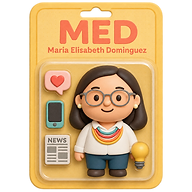MED action figure on blister pack backing card