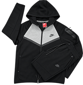 NK TECH FLEECE SET — BLACK/GREY