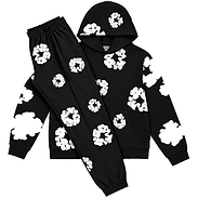DT WREATH SWEATS SET — BLACK